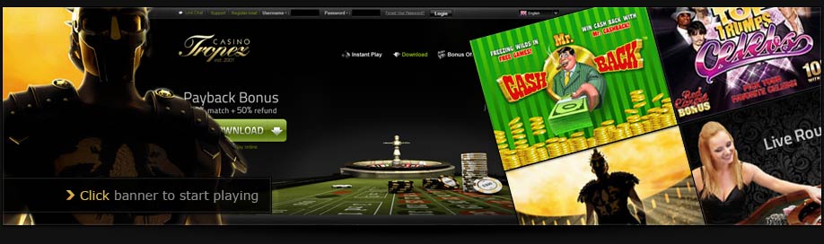 The biggest selection of games online at Casino Tropez!!