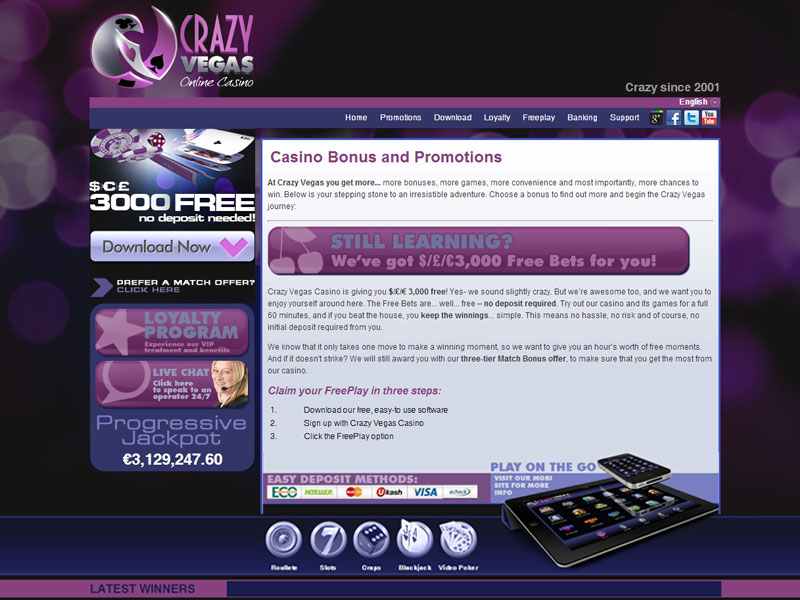 Crazy vegas casino no deposit bonus 2019 Crazy vegas casino no deposit bonus 2019